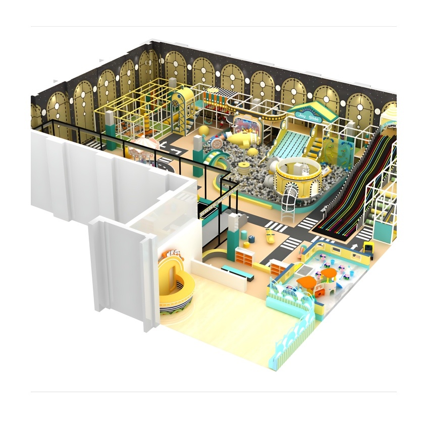 CUSTOMIZED KIDS GOLDEN INDOOR PLAYGROUND EQUIPMENT