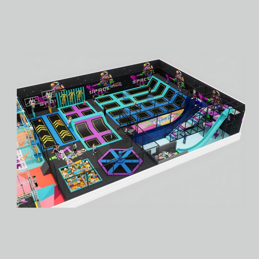 CUSTOMIZED KIDS INDOOR PLAYGROUND TRAMPOLINE PARK EQUIPMENT