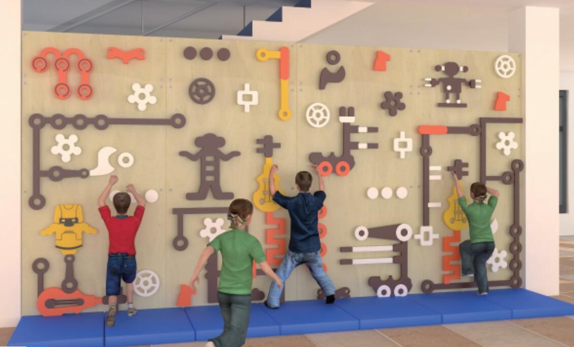 wood & PE climbing wall for kids play area