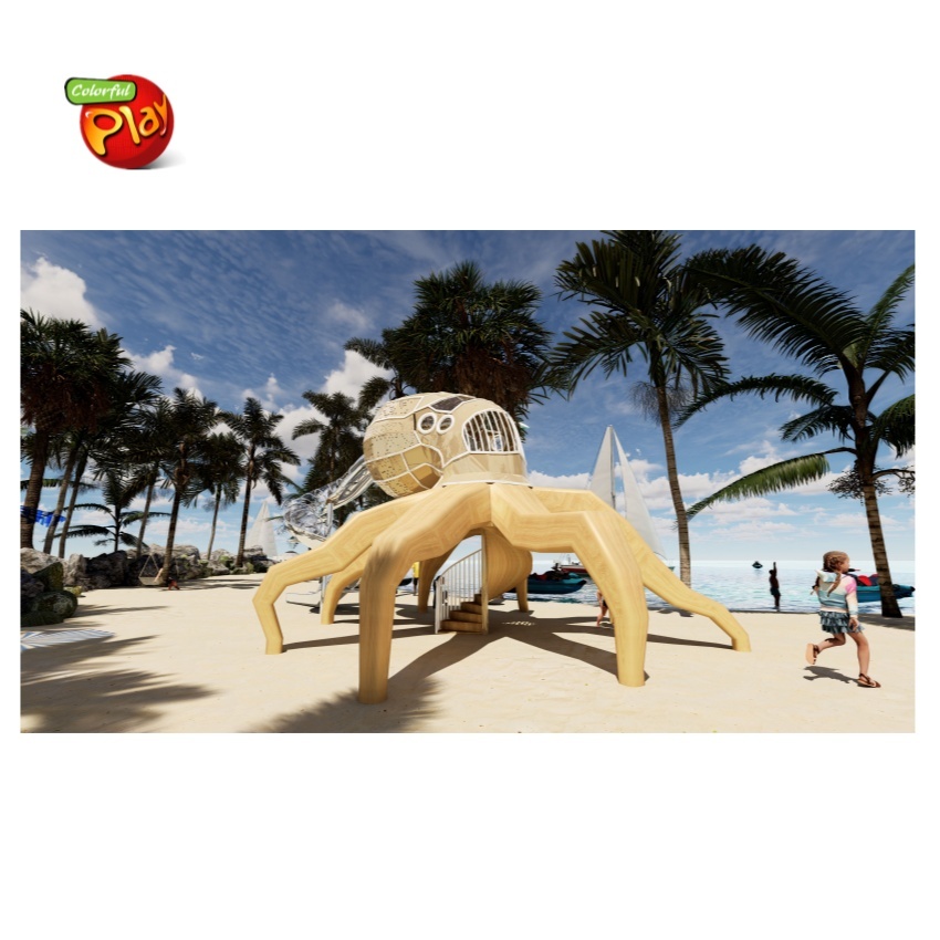 CUSTOMIZED OCTOPUS OUTDOOR CHILDREN PLAYGROUND SET WITH STAINLESS STEEL SLIDE