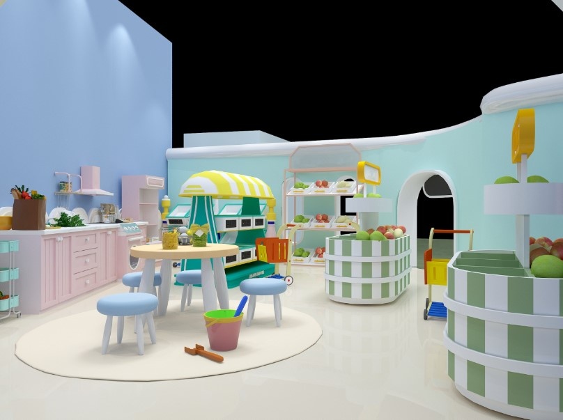 baby play room with kichen & supermarket