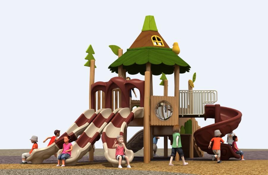 playground wood slide