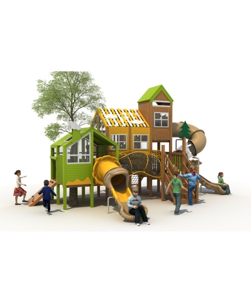 WOODEN OUTDOOR PLAYGROUND EQUIPMENT