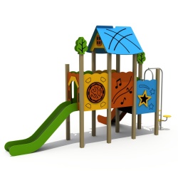 CHILDREN PLAYING EQUIPMENT OUTDOOR PLAYGROUND