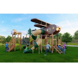 WOODEN OUTDOOR PLAYGROUND EQUIPMENT