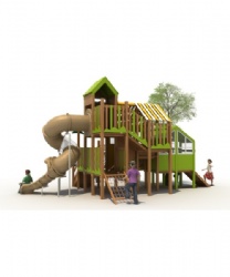 WOODEN OUTDOOR PLAYGROUND EQUIPMENT