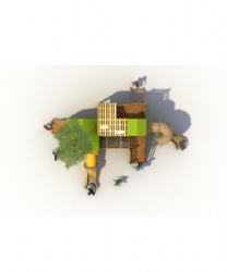 WOODEN OUTDOOR PLAYGROUND EQUIPMENT