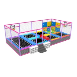 TRAMPOLINE PARK WITH BASKETBALL HOOP