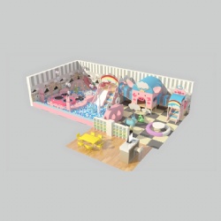 PIGGY THEME KIDS INDOOR PLAYGROUND WITH TRAMPOLINE