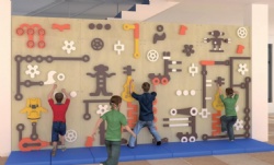 wood & PE climbing wall for kids play area