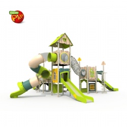 HDPE KIDS OUTDOOR PLAYGROUND SET WITH STAINLESS STEEL SLIDE