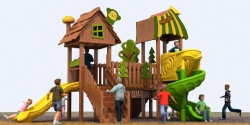 Custom designed wooden playground for garden