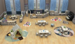 kindergarten storage play center solid wood China manufacturer