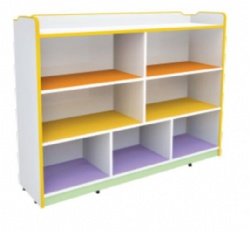 wooden storage unit for preschool classroom