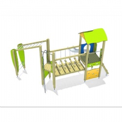 wooden play sets with stainless steel slide
