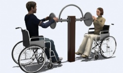 equipo de gimnasio al aire libre para discapacitados